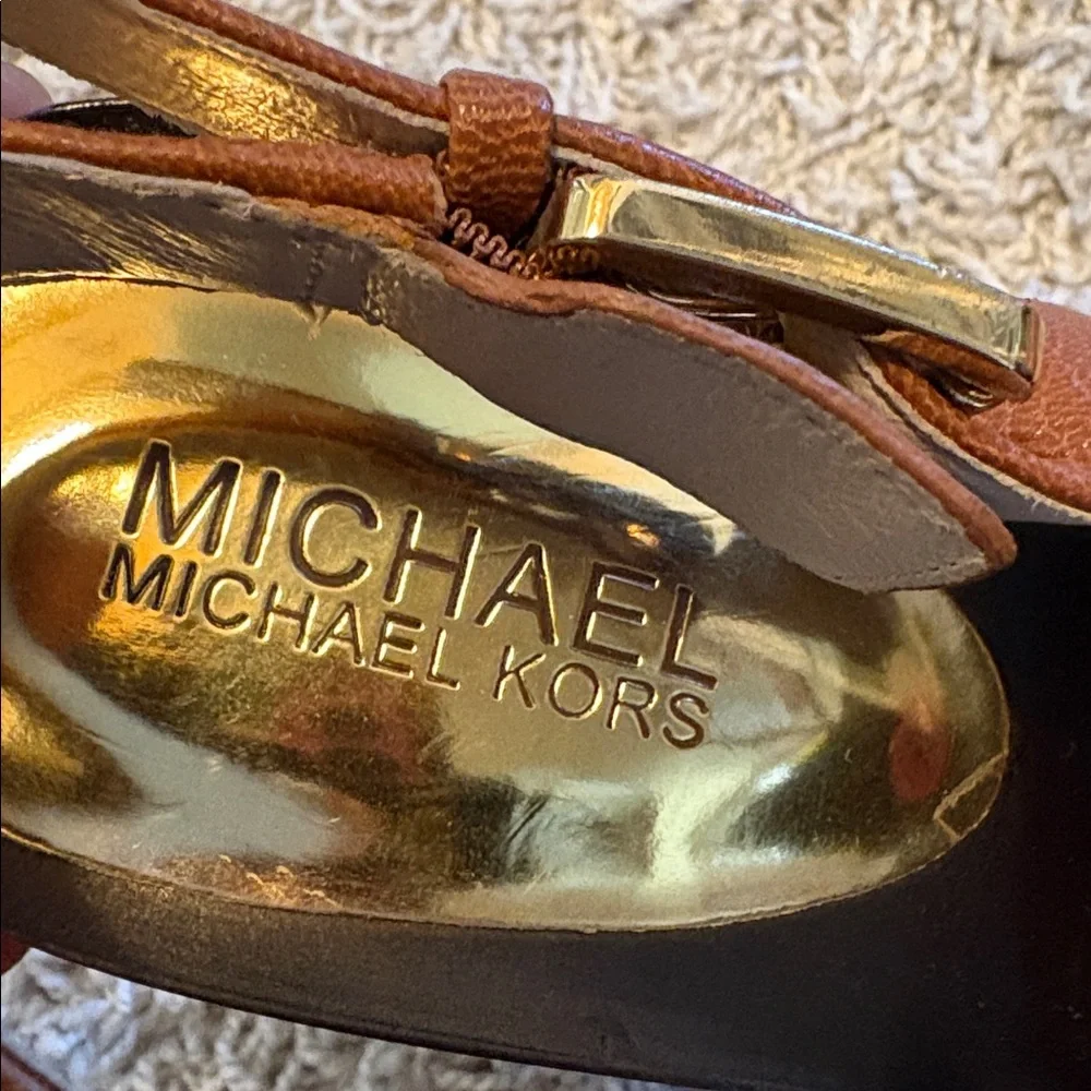Michael Kors Tan and Black Wedge Sandals - Picture 8 of 8